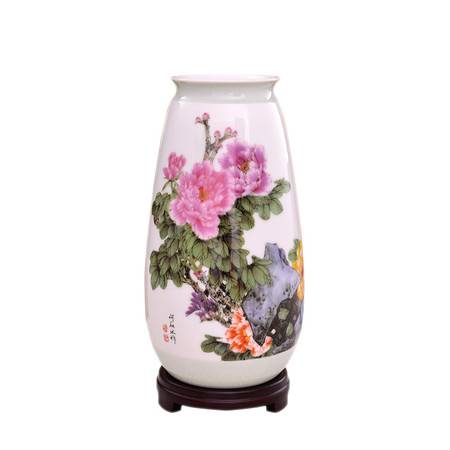 景德鎮(zhèn)陶瓷花瓶擺件——春風(fēng)富貴牡丹花開(kāi)客廳家居裝飾小工藝品賞析